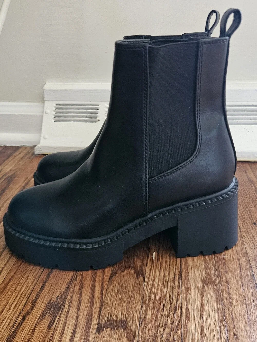 Madden Girl Womens Boots 6.5 Y2K Chunky Heel Platform Lug Sole Ankle Chelsea